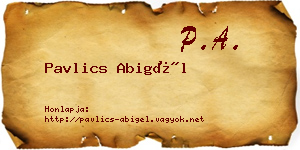 Pavlics Abigél névjegykártya